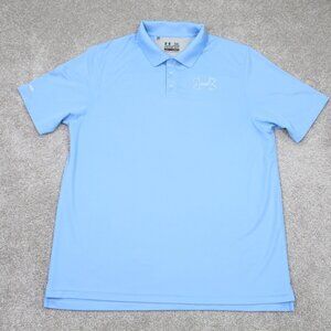 Under Armour Cold Black Polo Shirt Mens 2XL Blue UA Loose Heatgear S/S Pullover